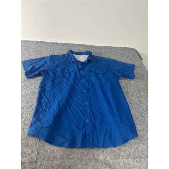 Columbia Shirt Men XXL Vented‎ Fishing Button Short Sleeve Mesh Lined - Picture 1 of 11